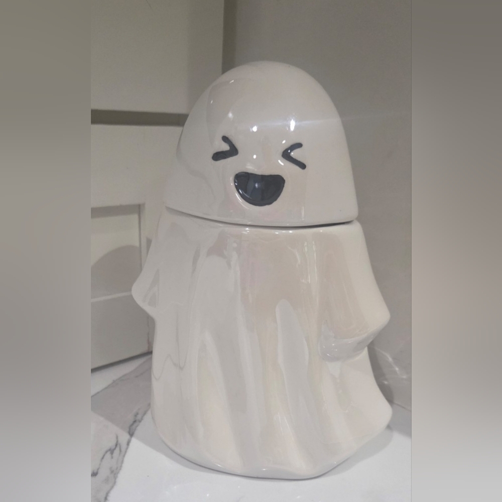 Walmart Halloween Ghost Ceramic Jar Iridescent Way To Celebrate Canister 2024